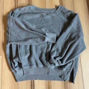 American Eagle Women’s Grey Oversized Huggable Crewneck Sweatshirt Small